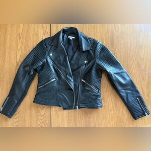 Bar III really cool moto jacket. Pitch black- size L. Good condition. So fun.